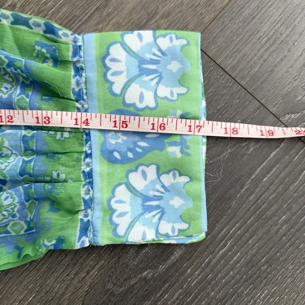 Gretchen Scott Borderline Dress Blue‎ Scarfy  Lined Medium Coquette Cottagecore - Picture 4 of 11